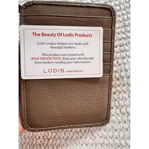 Lodis RFID Leather Card Holder Wallet Zip Coin Pocket Brown Minimalist Slim
